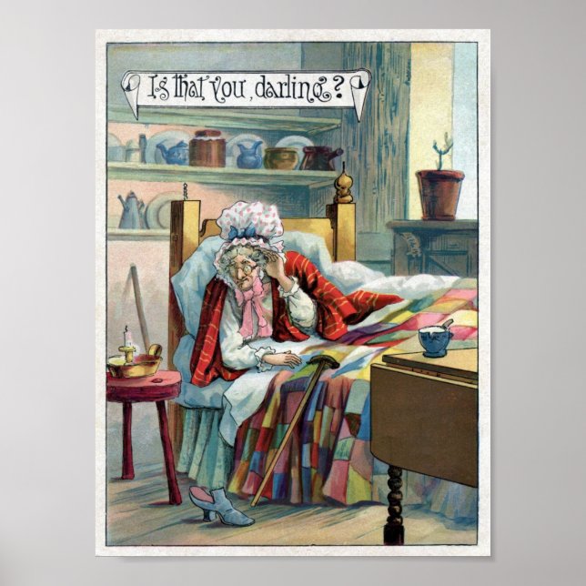 Poster d'art Vintage GranMa de Lil' Red Riding Hoo (Devant)