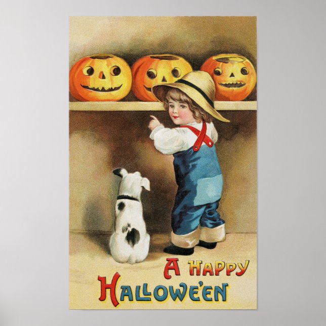 Poster d'art Vintage Halloween (Devant)