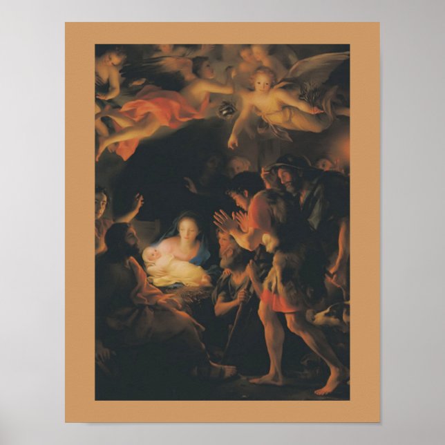 Poster d'art Vintage Mengs Adoration Shepherd (Devant)