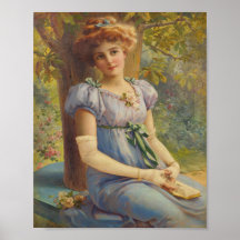 Poster d'art vintage Victorian Lady Portrait