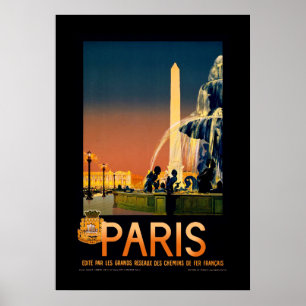 Poster d'art Vintage voyage Paris, France