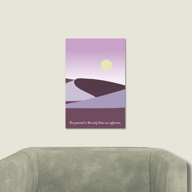 Poster d'art violet dans le désert Abstrait (Abstract Desert Landscape Purple Art Poster)