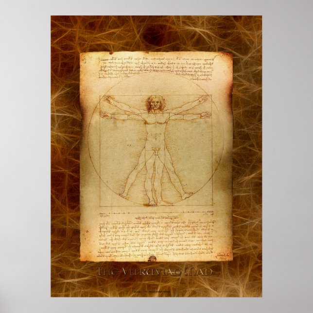 Poster d'art VITRUVIAN MAN Leonardo Da Vinci (Devant)