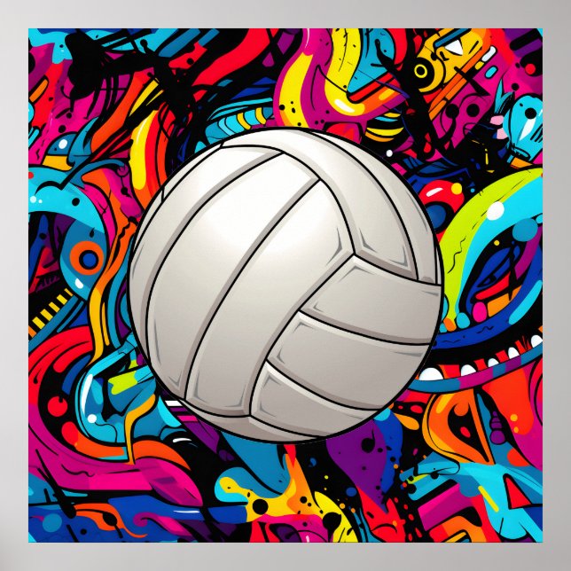 Poster d'art volleyball (Devant)