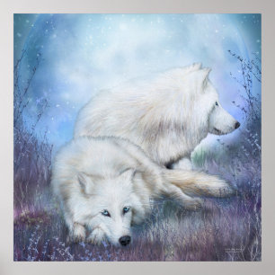Poster d'art White Wolf Mates/Imprimer