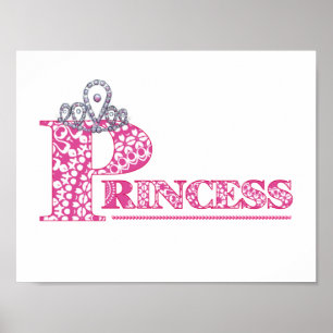 Poster d'art Word de Princesse rose mignonne Impri