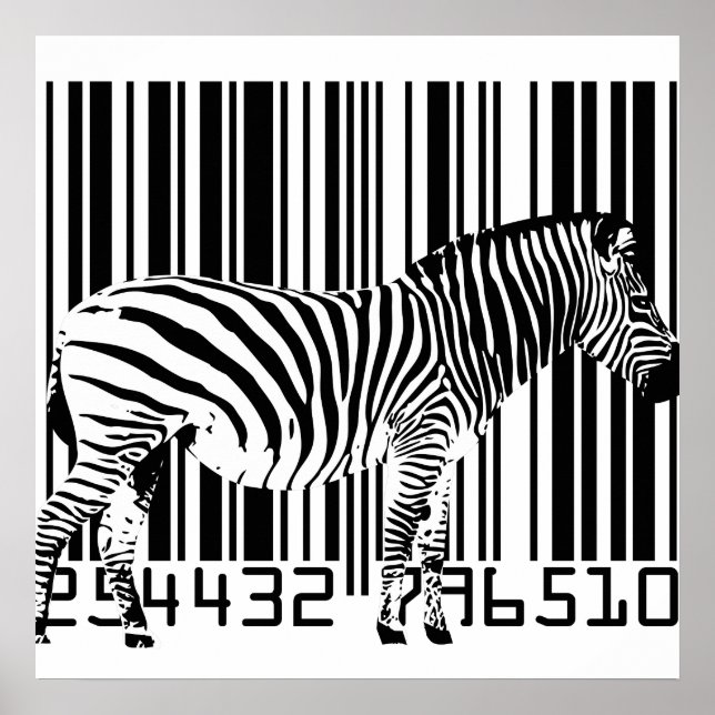 Poster d'art Zebra Barcode (Devant)