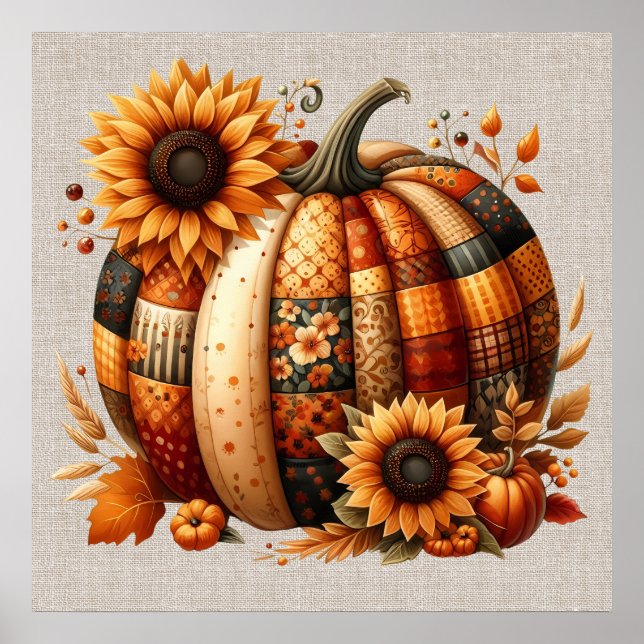 Poster d'artisanat Citrouille d'automne (Devant)
