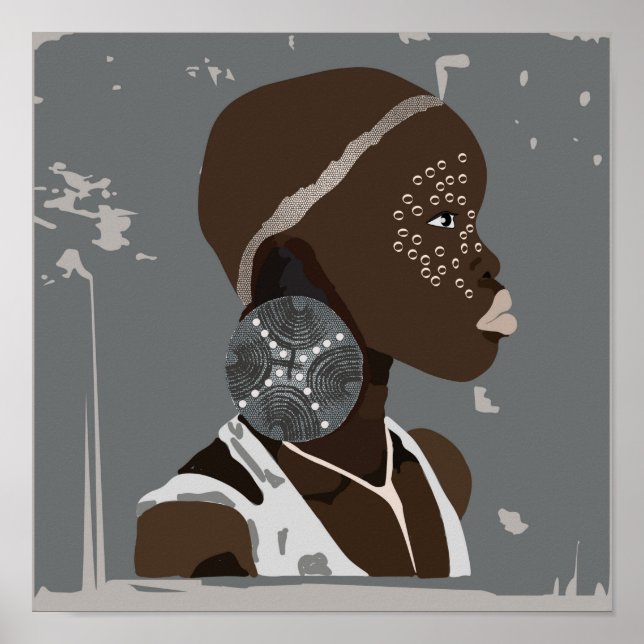 Poster d'artisanat de filles africaines (Devant)