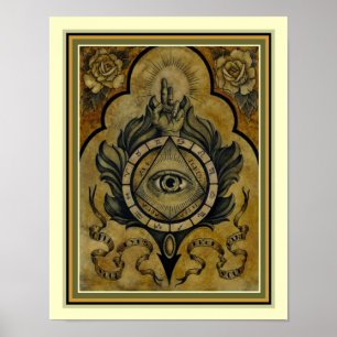 Poster d'astrologie vintage 11 x 14