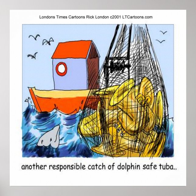 Poster Dauphin-Safe Tuba Funny (Devant)