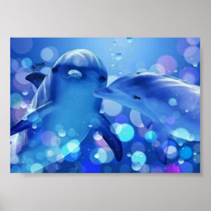 Poster Dauphins à l´huile