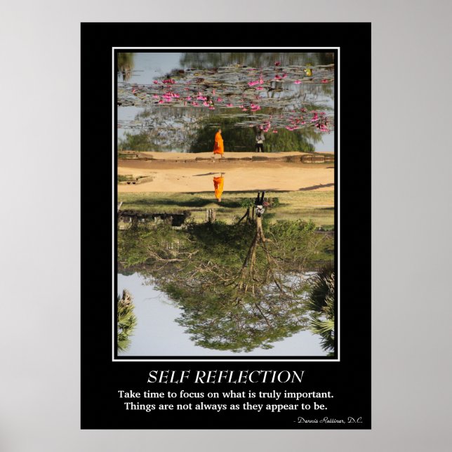 Poster d'auto-réflexion - Moine en Angkor Vat (Devant)