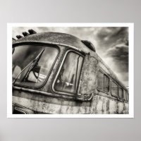 Poster d'autobus abandonné