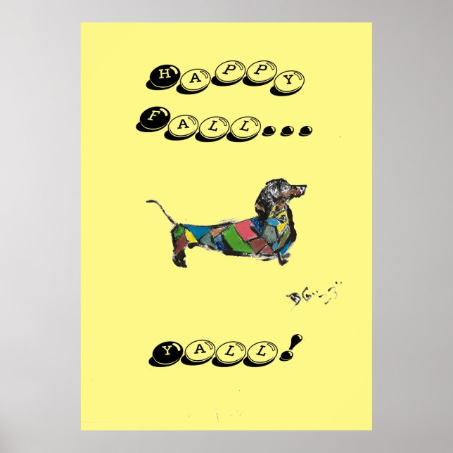 Poster d'automne de Dachshund (Devant)