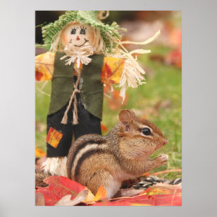 Poster d'automne Fun Little Chipmunk