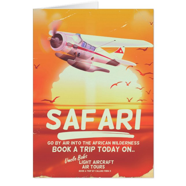 Poster d'aventure Safari vintage. (Devant)