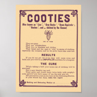 Poster d'avertissement Cootie - Impression Médical