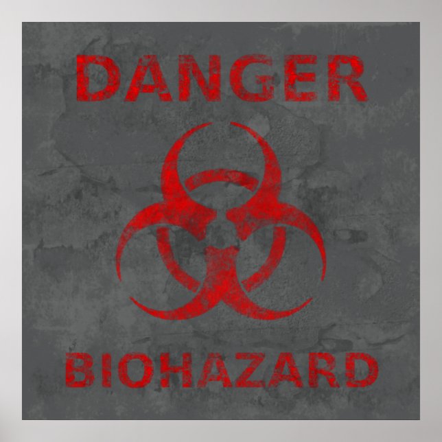 Poster d'avertissement de danger biologique rouge  (Devant)