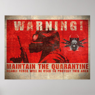 Poster d'avertissement de quarantaine ZKE