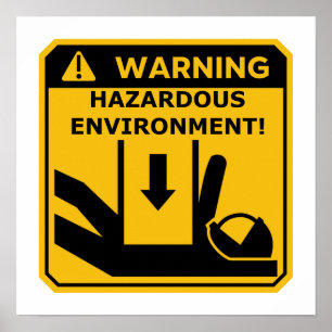 Poster d'avertissement sur l'environnement des ing