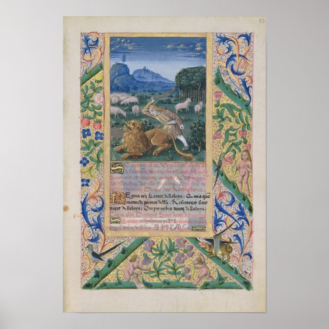 Poster David défend les brebis de son père contre un (Devant)