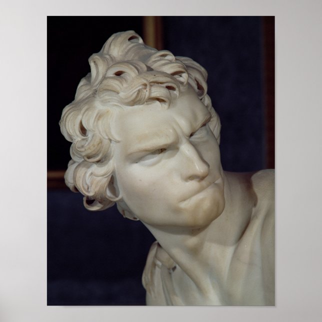 Poster David, détail de la tête, 1623-23 (Devant)