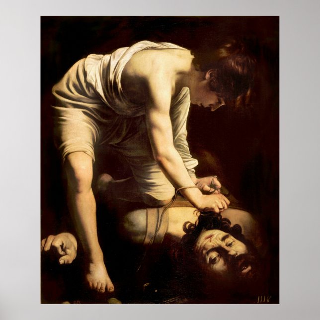 Poster David et Goliath - Caravaggio c.1610 (Devant)