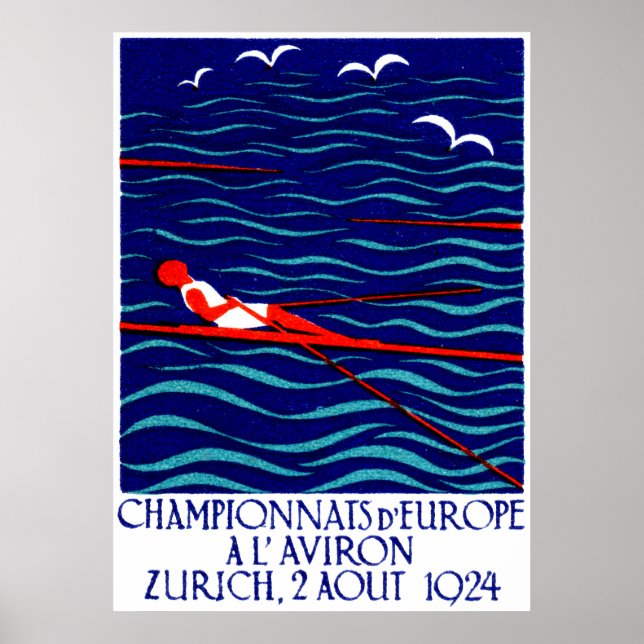 Poster d'aviron 1924 à Zurich (Devant)