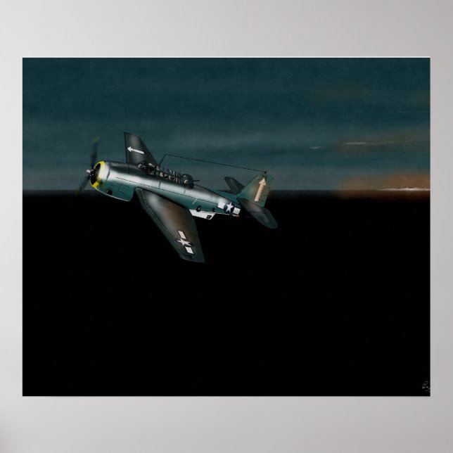 Poster 'Dawn Patrol' Grumman Avenger Pacific 1944 (Devant)