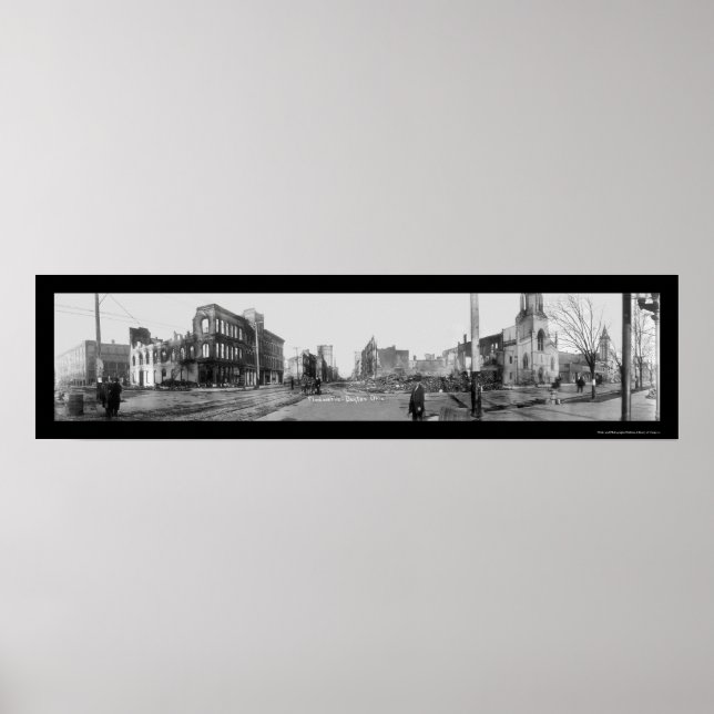 Poster Dayton OH Flood Fire Photo 1913 (Devant)