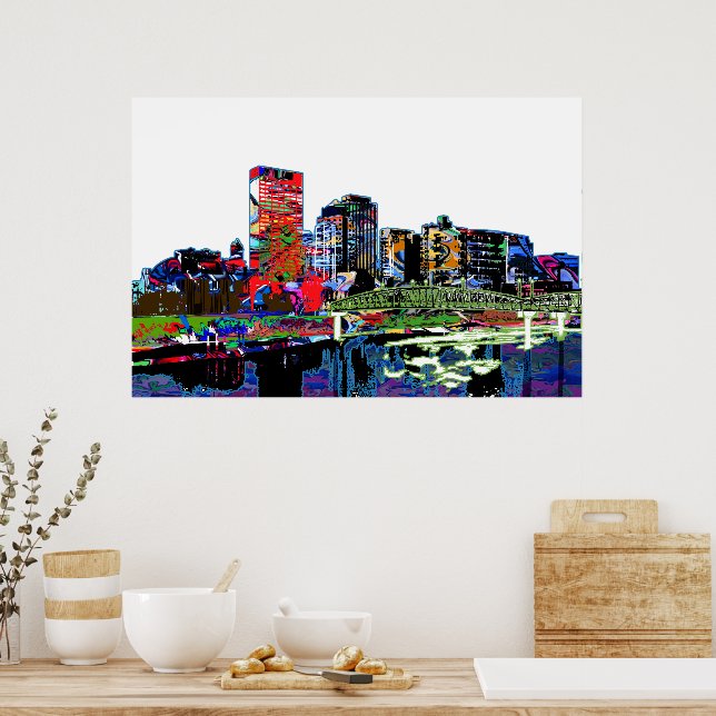 Poster Dayton, Ohio en graffiti (Cuisine)