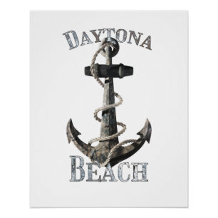 Poster Daytona Beach Floride Vacation Ancre nautique