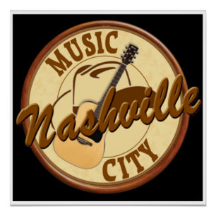 Poster de 20" x 20" de Nashville Music City