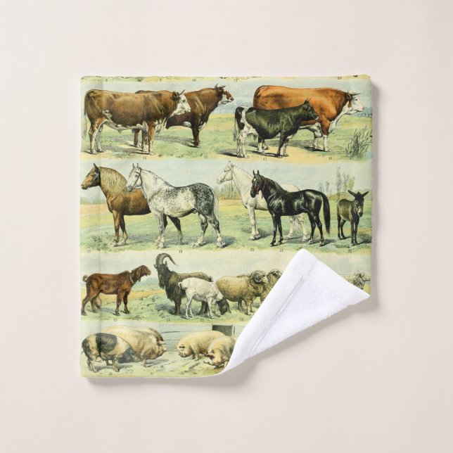 Poster de animal agricole Vintage (Gant de toilette)
