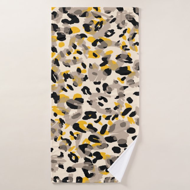 Poster de animal, arrière - plan de texture léopar (Serviette de bain)