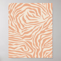 Poster de animal Beige Zebra Stripes