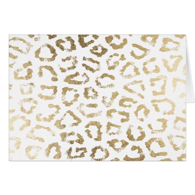 Poster de animal blanc Girly de léopard d'or de (Devant Horizontal)