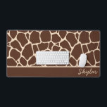 Poster de animal Brown Giraffe Nom personnalisé Cu<br><div class="desc">C'est un Poster de animal de Giraffe Brown Custom Cursive Name Mat de bureau!</div>