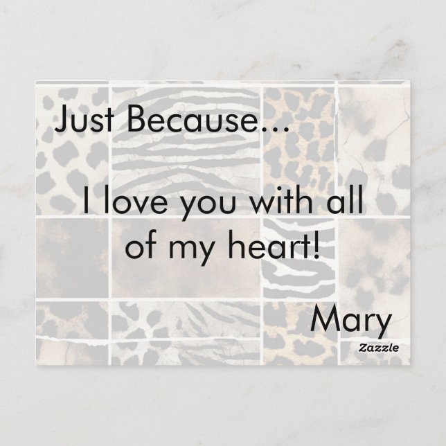 Poster de animal - Carte postale (Dos)