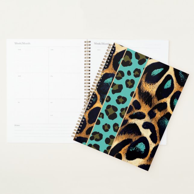 POSTER DE ANIMAL LEOPARD - Carnet, planificateur (Devant avec enveloppe)