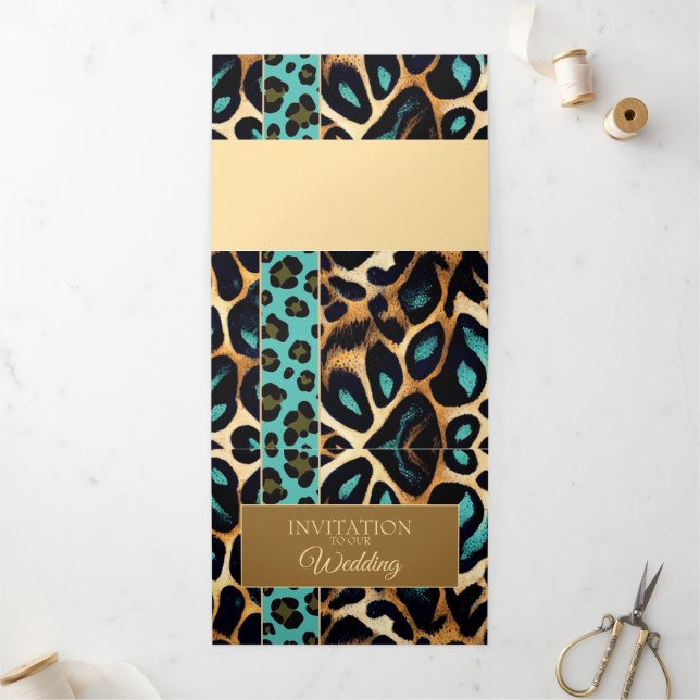 POSTER DE ANIMAL LEOPARD - Carte d'invitation (Extérieur)