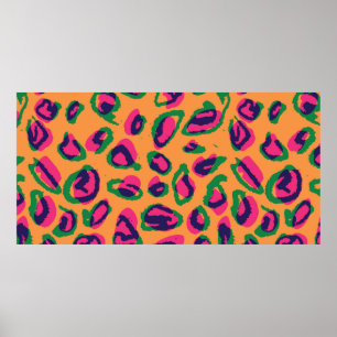 Poster de animal léopard d'aquarelle