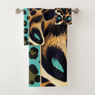 POSTER DE ANIMAL LEOPARD - Ensemble de serviettes