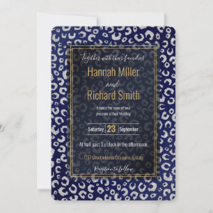 Poster de animal Leopard Parties scintillant bleu 