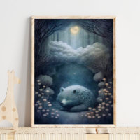 Poster de animal mystique du loup blanc | Impressi