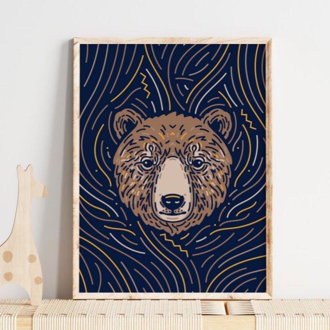 Poster de animal Ours Brown Zodiac | Impression Wo (Créateur téléchargé)