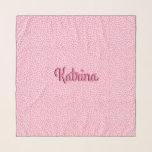 Poster de animal rose chaud Écharpe personnalisée<br><div class="desc">Cette écharpe présente un poster de animal rose chaud sur un arrière - plan rose clair. Vous pouvez personnaliser avec votre nom. Parfait pour cravate autour de votre sac à main ou pour utiliser dans vos cheveux.</div>