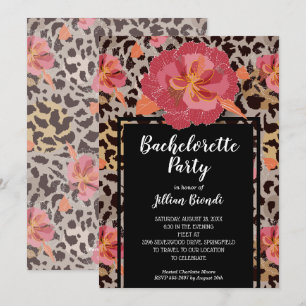 Poster de animal rose Floral Invitations de Bachel