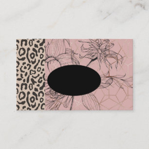 poster de animal Rose Gold Floral Carte de visite
